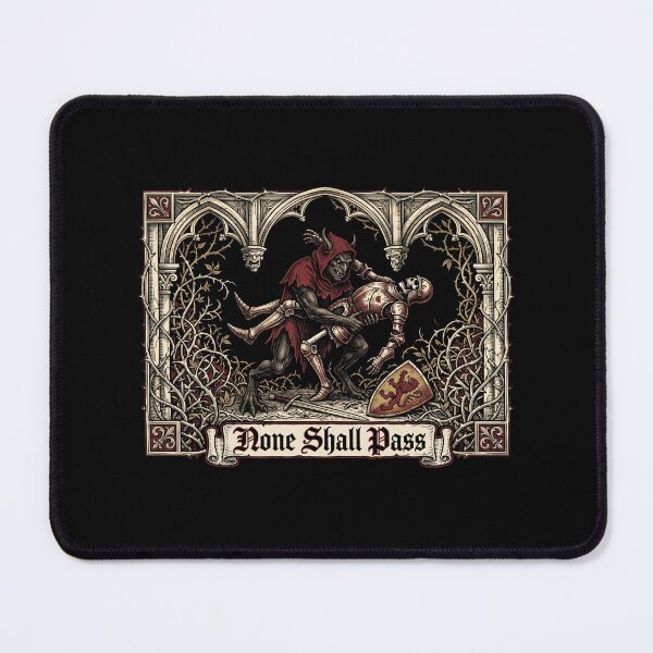 Item preview, None Shall Pass Medieval Knight BJJ Takedown Gothic designed and sold by TeNovaStudio ⭐⭐⭐⭐⭐.