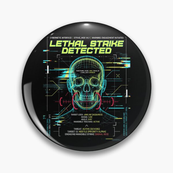 Item preview, Lethal Strike Detected Cyberpunk HUD Skull MMA Boxing Techwear designed and sold by TeNovaStudio ⭐⭐⭐⭐⭐.