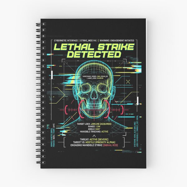 Item preview, Lethal Strike Detected Cyberpunk HUD Skull MMA Boxing Techwear designed and sold by TeNovaStudio ⭐⭐⭐⭐⭐.