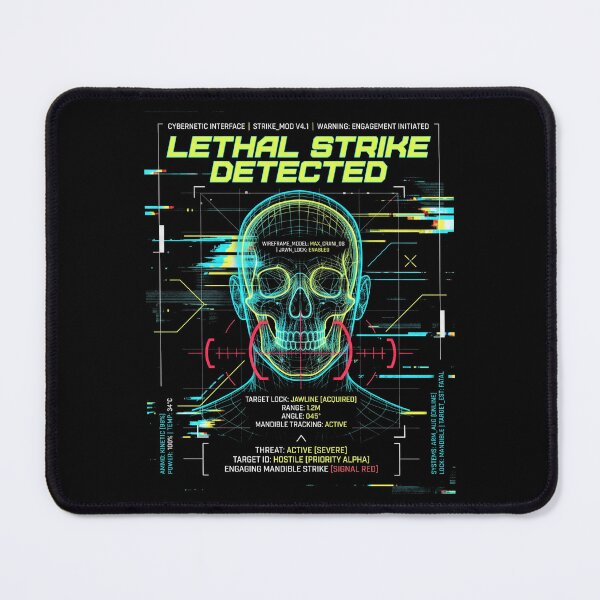Item preview, Lethal Strike Detected Cyberpunk HUD Skull MMA Boxing Techwear designed and sold by TeNovaStudio ⭐⭐⭐⭐⭐.
