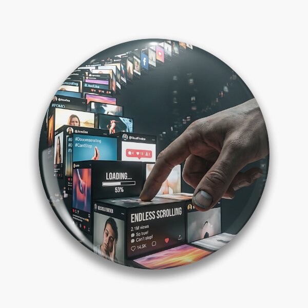 Item preview, Endless Doomscrolling Social Media Spiral Digital Addiction designed and sold by Michaelragheb.