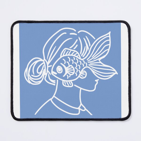Item preview, Daydreaming fish (blue background) designed and sold by nereid32.