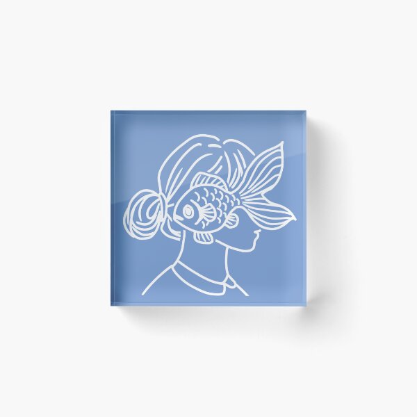 Item preview, Daydreaming fish (blue background) designed and sold by nereid32.