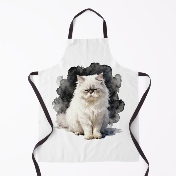Item preview, White persian cat watercolor designed and sold by WildArtIT.