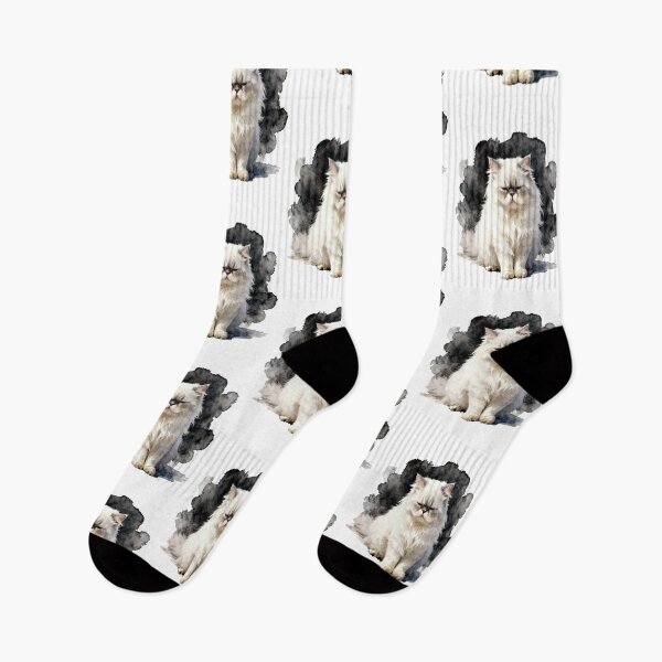 Item preview, White persian cat watercolor designed and sold by WildArtIT.