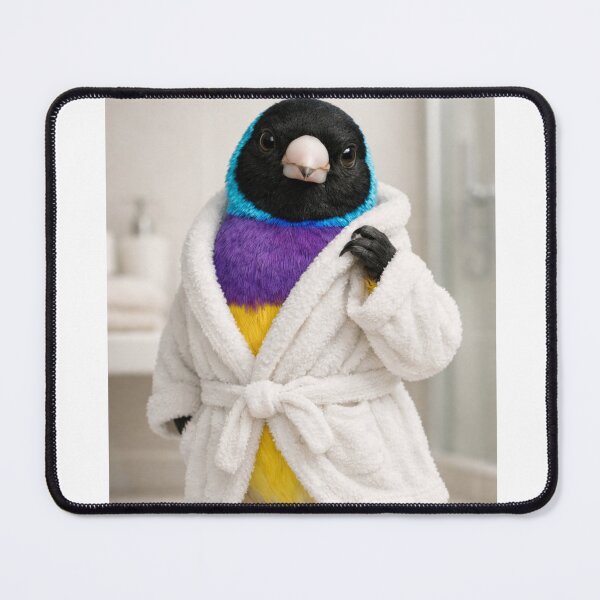 Item preview, Gouldian Finch Wearing a Bathrobe designed and sold by Sillytoe.
