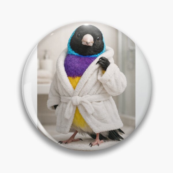 Item preview, Gouldian Finch Wearing a Bathrobe designed and sold by Sillytoe.