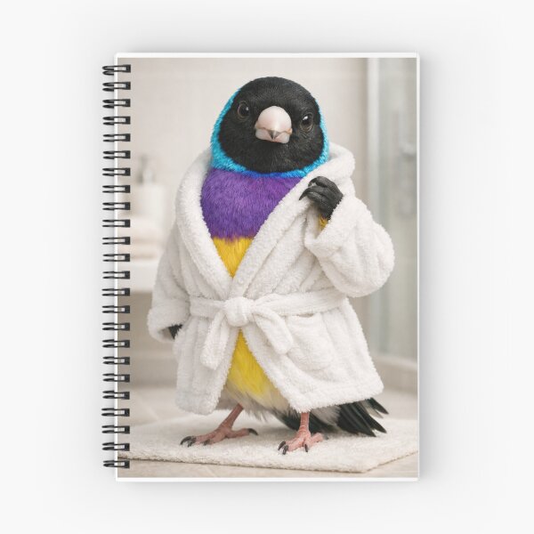 Item preview, Gouldian Finch Wearing a Bathrobe designed and sold by Sillytoe.