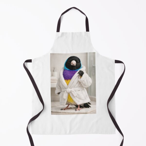 Item preview, Gouldian Finch Wearing a Bathrobe designed and sold by Sillytoe.