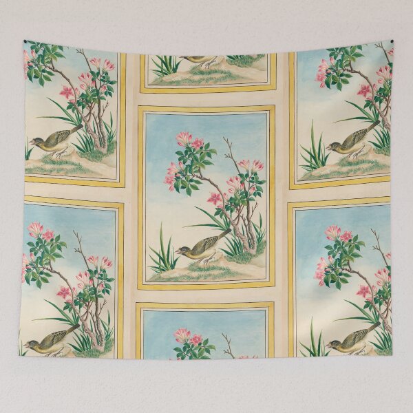 Item preview,  Pierre Joseph Buchoz Pink Azalea Songbird Botanical designed and sold by TeeARTHY.