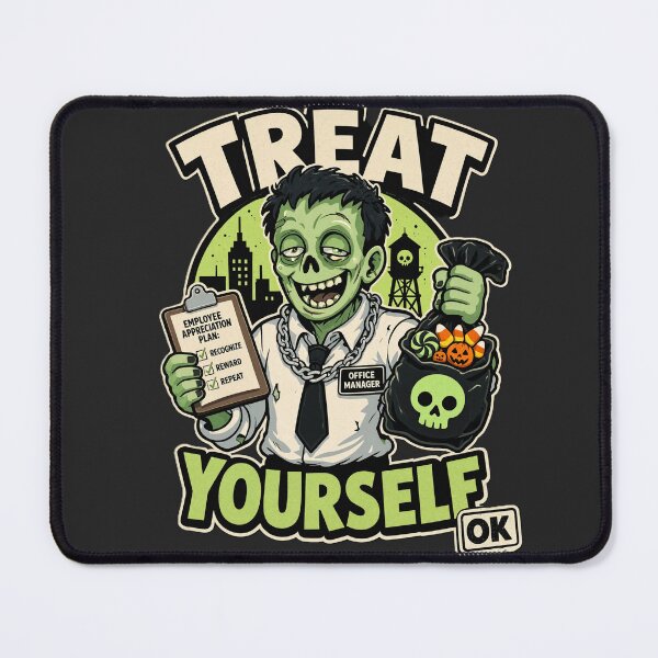 Item preview, Treat Yourself Zombie Office Manager Halloween Gift designed and sold by CloudyCatArt.