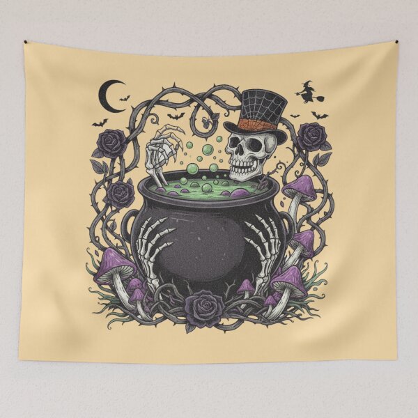 Item preview, Skull Top Hat Cauldron Potion Graphic designed and sold by Exquisite Design Studio „Paculówka”.