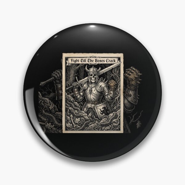 Item preview, Fight Till The Bones Crack Medieval Skeleton Knight Dark Fantasy designed and sold by TeNovaStudio ⭐⭐⭐⭐⭐.
