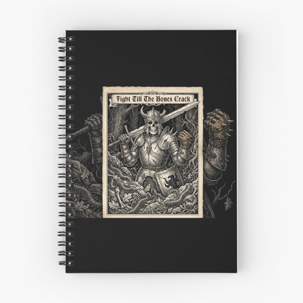 Item preview, Fight Till The Bones Crack Medieval Skeleton Knight Dark Fantasy designed and sold by TeNovaStudio ⭐⭐⭐⭐⭐.