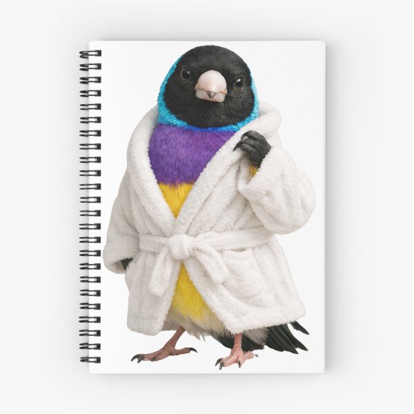 Item preview, Cozy Gouldian Finch in a Bathrobe designed and sold by Sillytoe.