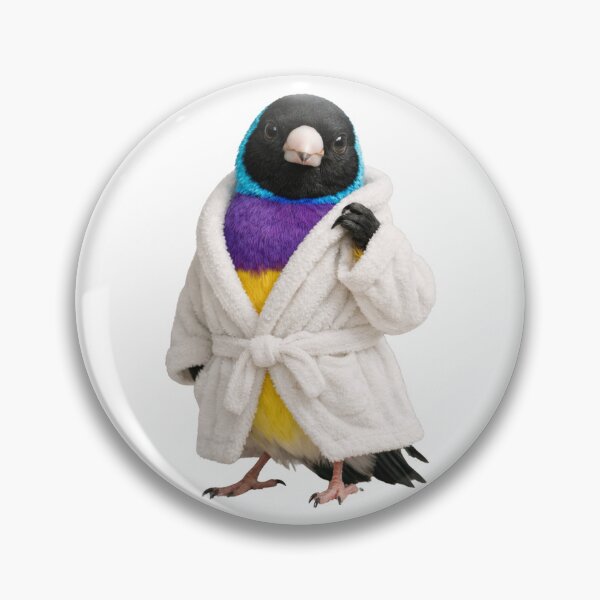 Item preview, Cozy Gouldian Finch in a Bathrobe designed and sold by Sillytoe.