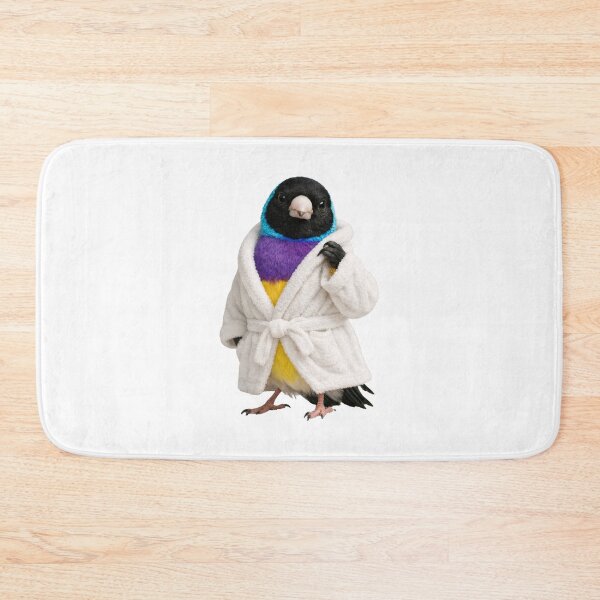 Item preview, Cozy Gouldian Finch in a Bathrobe designed and sold by Sillytoe.