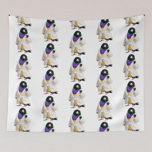 Item preview, Cozy Gouldian Finch in a Bathrobe designed and sold by Sillytoe.