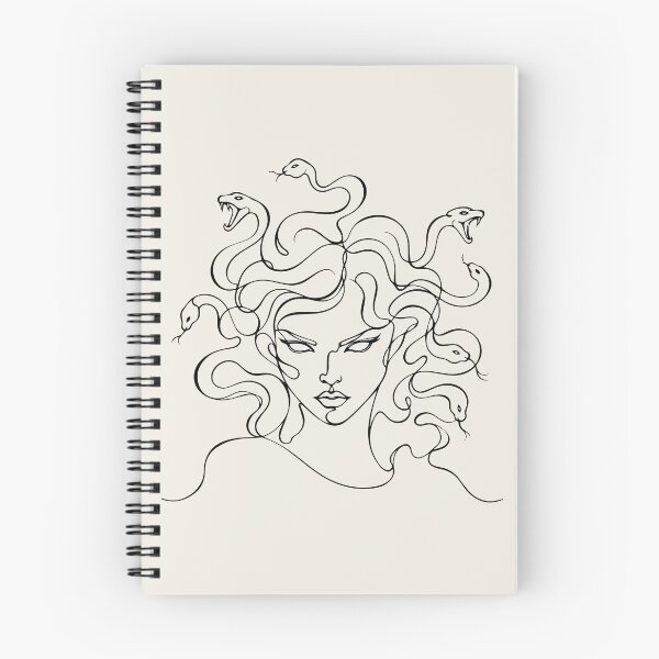 Item preview, Medusa Line Drawing - Greek Mythology Gorgon with Serpents      designed and sold by FemmePod.