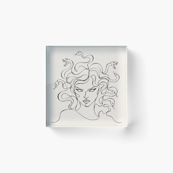 Item preview, Medusa Line Drawing - Greek Mythology Gorgon with Serpents      designed and sold by FemmePod.