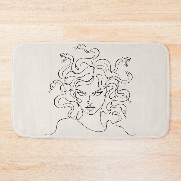 Item preview, Medusa Line Drawing - Greek Mythology Gorgon with Serpents      designed and sold by FemmePod.