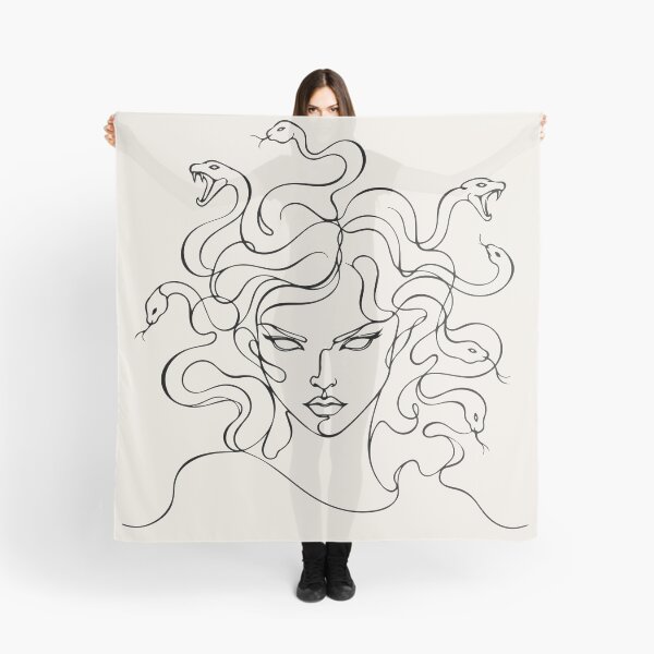 Item preview, Medusa Line Drawing - Greek Mythology Gorgon with Serpents designed and sold by FemmePod.