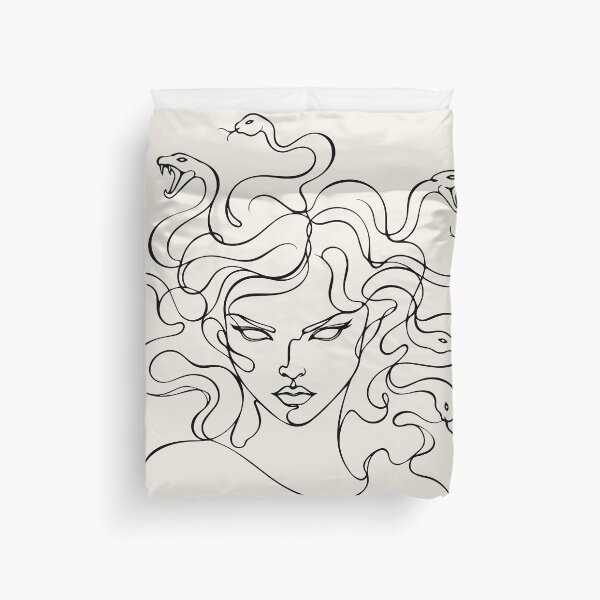 Item preview, Medusa Line Drawing - Greek Mythology Gorgon with Serpents      designed and sold by FemmePod.