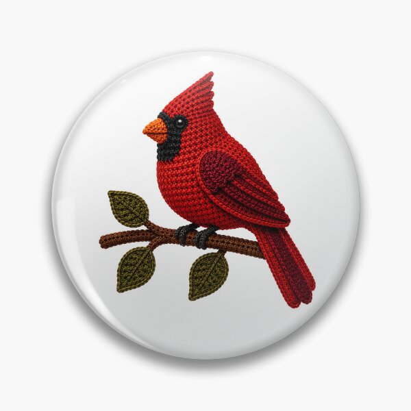 Item preview, Crochet Northern Cardinal – Red Cardinal Bird Yarn Art designed and sold by Digital Culture Studio.