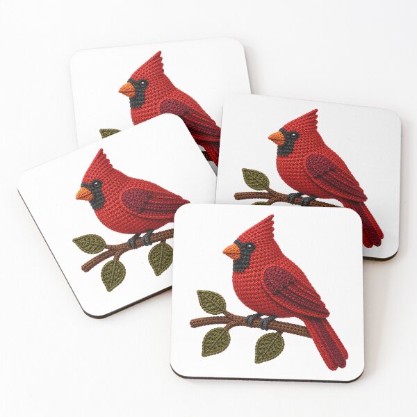 Item preview, Crochet Northern Cardinal – Red Cardinal Bird Yarn Art designed and sold by Digital Culture Studio.