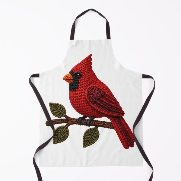 Item preview, Crochet Northern Cardinal – Red Cardinal Bird Yarn Art designed and sold by Digital Culture Studio.