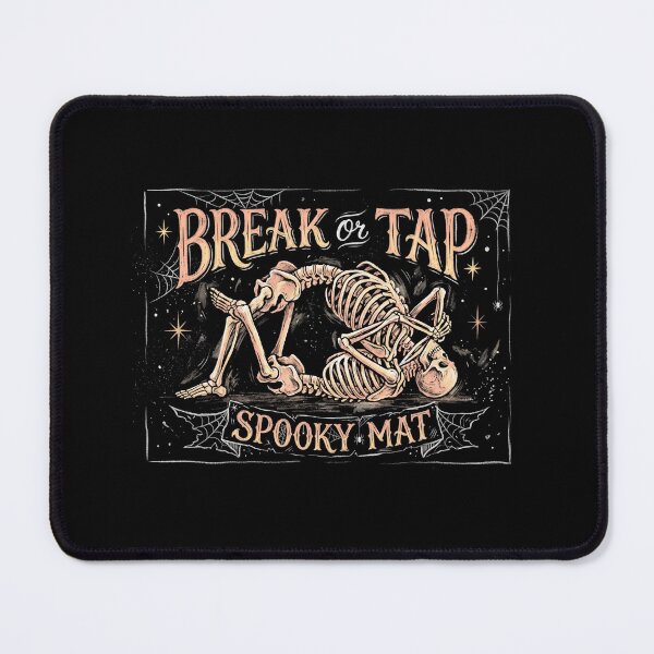 Item preview, Break Or Tap Spooky Mat Skeleton Armbar BJJ Halloween designed and sold by TeNovaStudio ⭐⭐⭐⭐⭐.