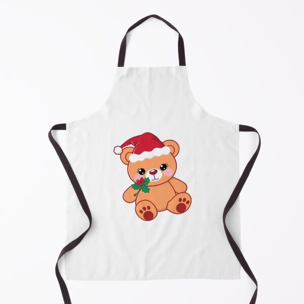 Item preview, Cute Christmas Teddy Bear with Santa Hat and Holly designed and sold by AnimalMenagerie.