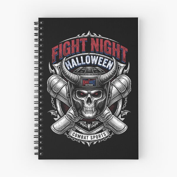 Item preview, Fight Night Halloween Horned Skull Boxing Headgear MMA Crest designed and sold by TeNovaStudio ⭐⭐⭐⭐⭐.
