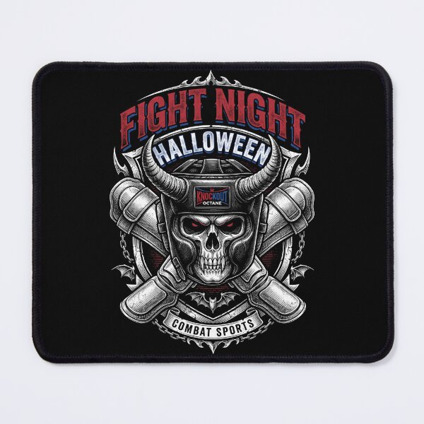 Item preview, Fight Night Halloween Horned Skull Boxing Headgear MMA Crest designed and sold by TeNovaStudio.