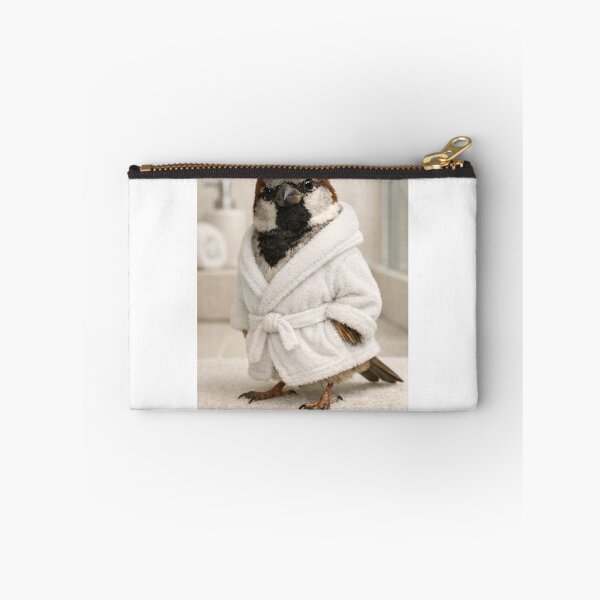 Item preview, House Sparrow Wearing a Bathrobe designed and sold by Sillytoe.
