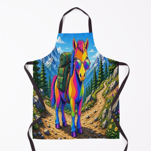 Item preview, Rainbow Horse Hiking in Beautiful Mountains designed and sold by Breezes-of-Ida.