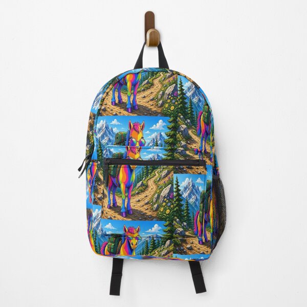 Item preview, Rainbow Horse Hiking in Beautiful Mountains designed and sold by Breezes-of-Ida.
