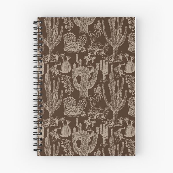Item preview, Western Cactoile in Tonal Chocolate Brown designed and sold by YesterdayColl.