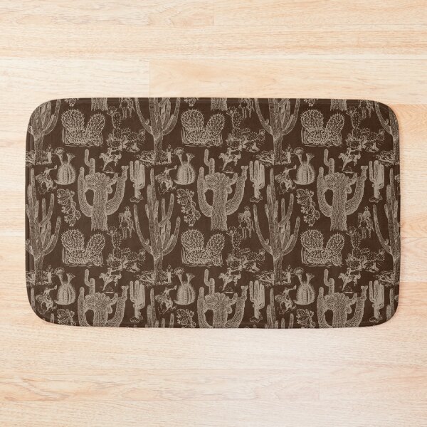 Item preview, Western Cactoile in Tonal Chocolate Brown designed and sold by YesterdayColl.