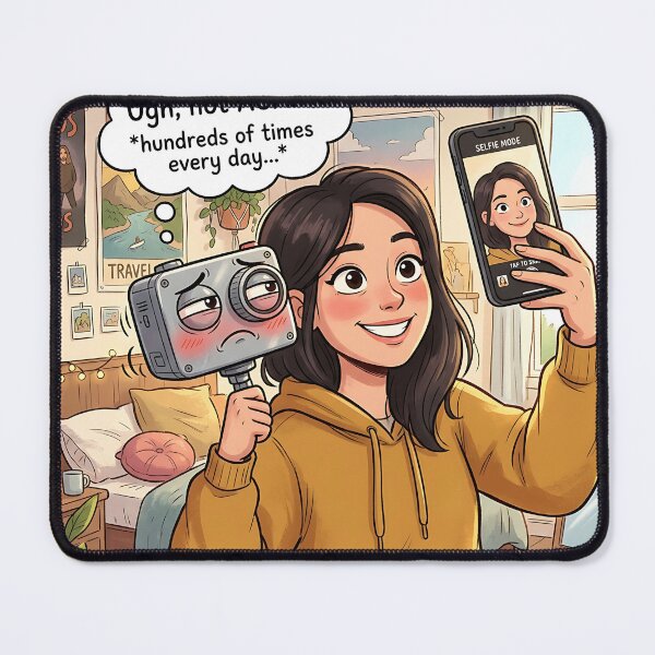 Item preview, Exhausted Action Cam Selfie Fatigue Social Media Humor designed and sold by Michaelragheb.