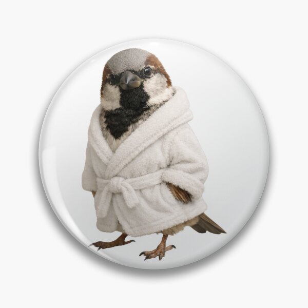 Item preview, Cozy House Sparrow in a Bathrobe designed and sold by Sillytoe.