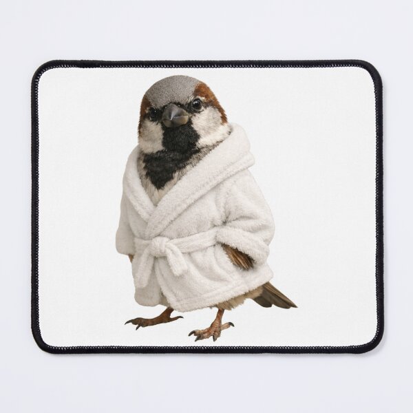 Item preview, Cozy House Sparrow in a Bathrobe designed and sold by Sillytoe.