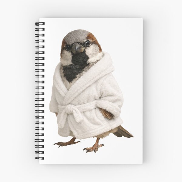 Item preview, Cozy House Sparrow in a Bathrobe designed and sold by Sillytoe.