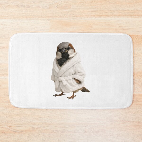 Item preview, Cozy House Sparrow in a Bathrobe designed and sold by Sillytoe.
