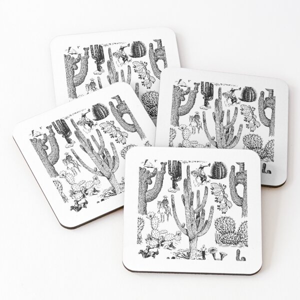 Item preview, Western Cactoile in Black + White designed and sold by YesterdayColl.