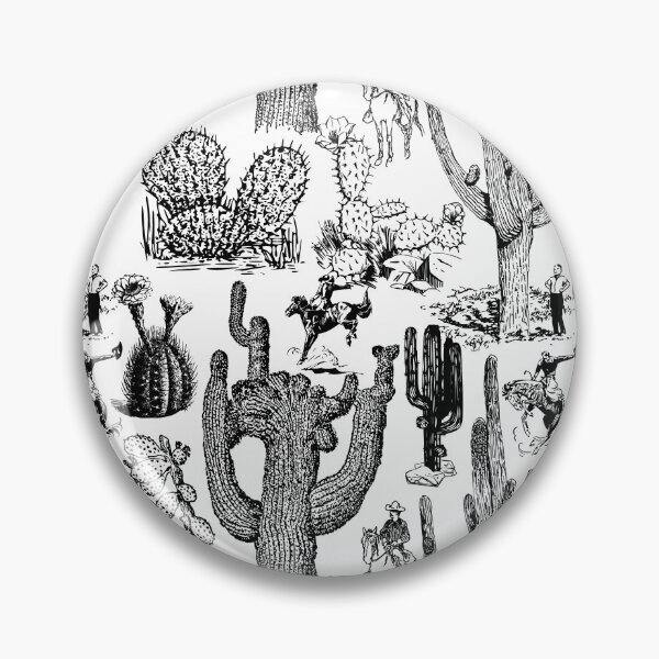 Item preview, Western Cactoile in Black + White designed and sold by YesterdayColl.