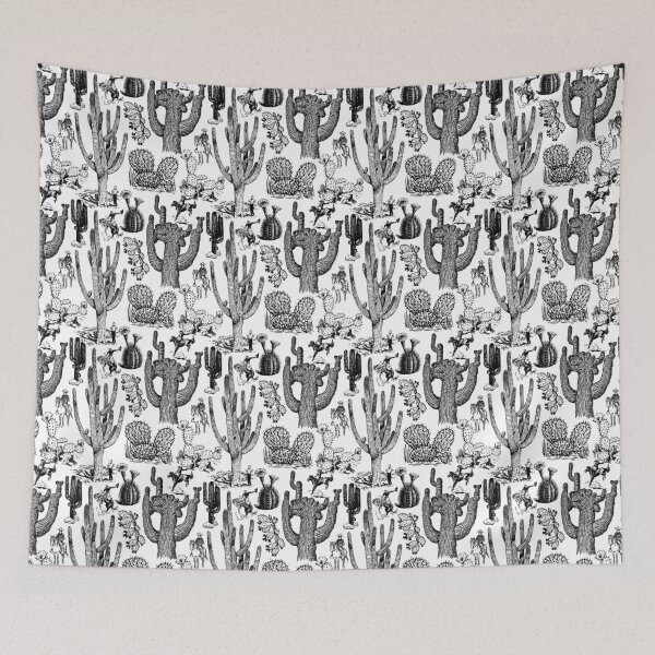 Item preview, Western Cactoile in Black + White designed and sold by YesterdayColl.