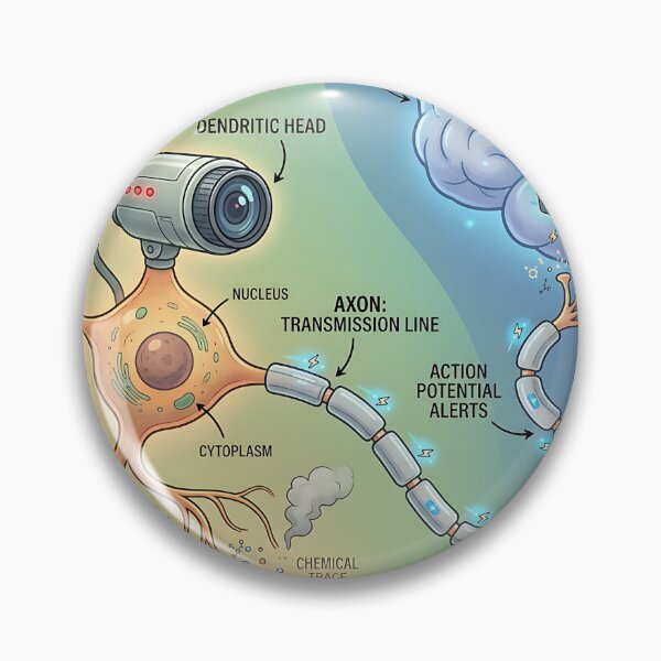 Artikelvorschau, Infografik: Sensorische Neuronen, Sicherheitskamera, Nervensystem, Biologie entworfen und verkauft von Michaelragheb.