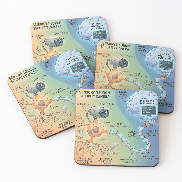 Item preview, Sensory Neuron Security Camera Nervous System Biology Infographic designed and sold by Michaelragheb.