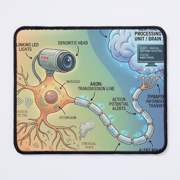 Item preview, Sensory Neuron Security Camera Nervous System Biology Infographic designed and sold by Michaelragheb.